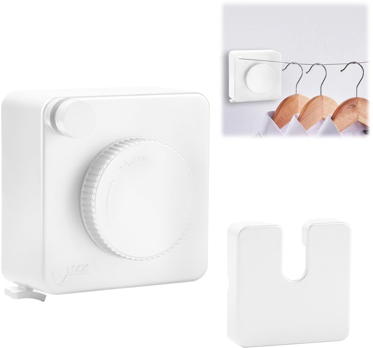 Omgoods - Intrekbare Waslijn met 4.8m Stalen Kabel - Geen Verzakking voor Badkamer en Balkon