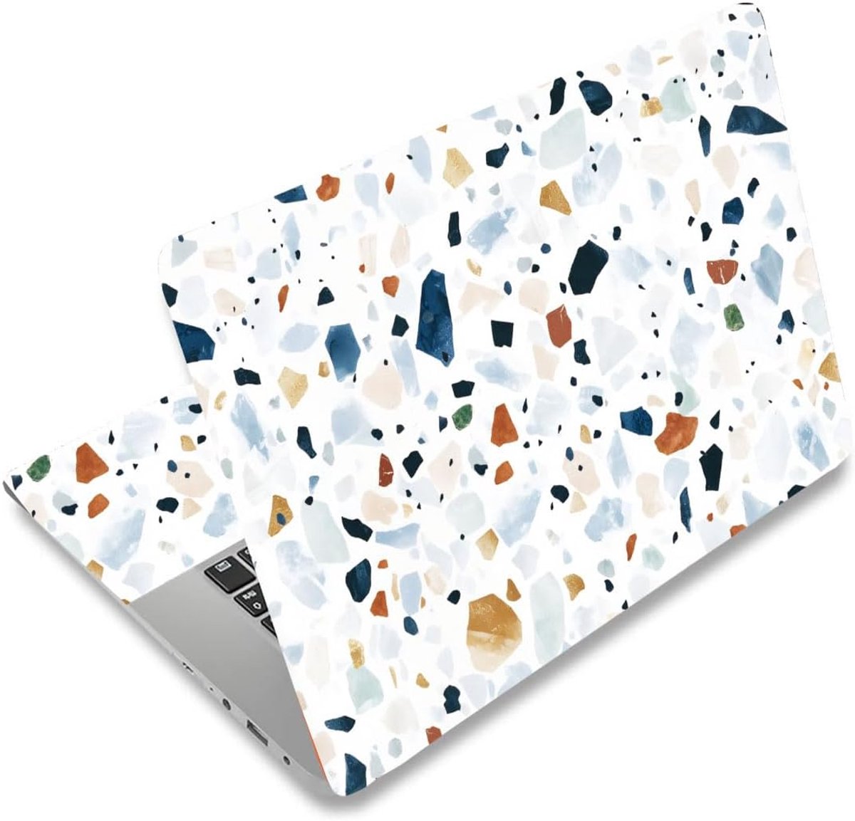 Universele Notebook-Sticker Met Kleurrijke Marmeren Print Afneembare Beschermhoes Voor PC 12 13 13,3 14 15 15,4 15,6 Inch Met Terrazzo Ontwerp