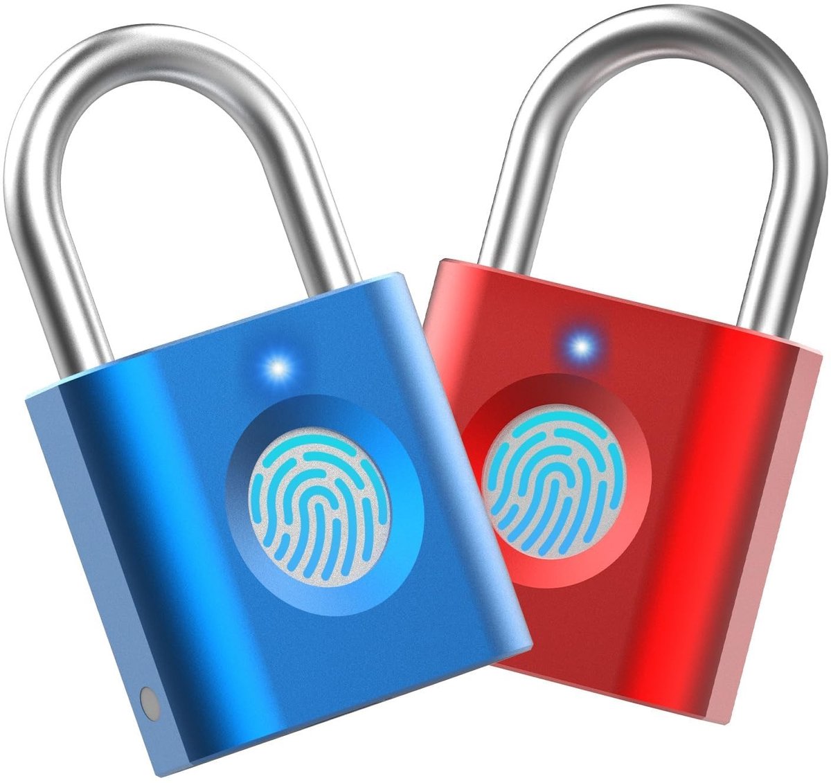 Omgoods - Fingerprint Padlock Mini Sleutelloze Hangslot (Set van 2)