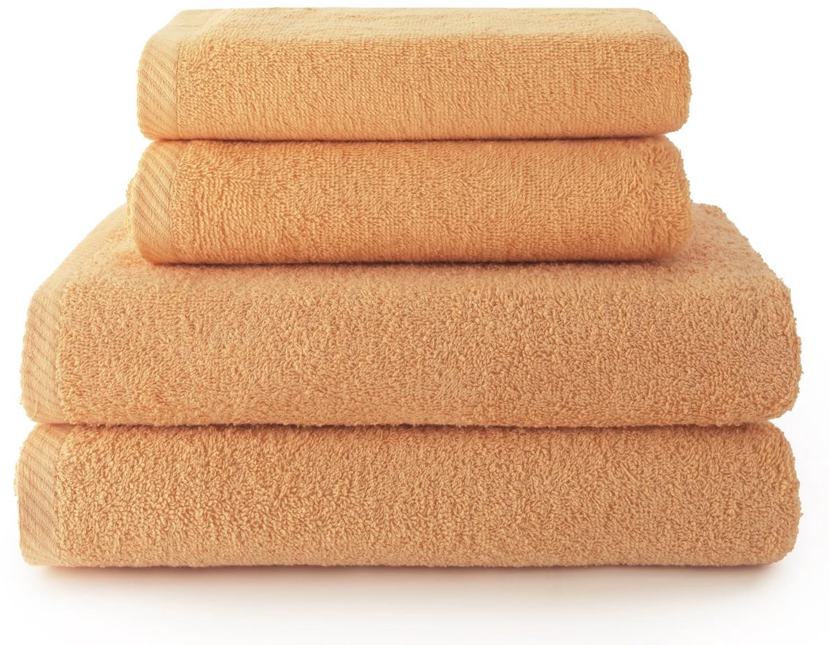 Omgoods - Set van 4 Handdoeken en Badhanddoeken, 100% Katoen, 500 g/m², Zacht en Absorberend