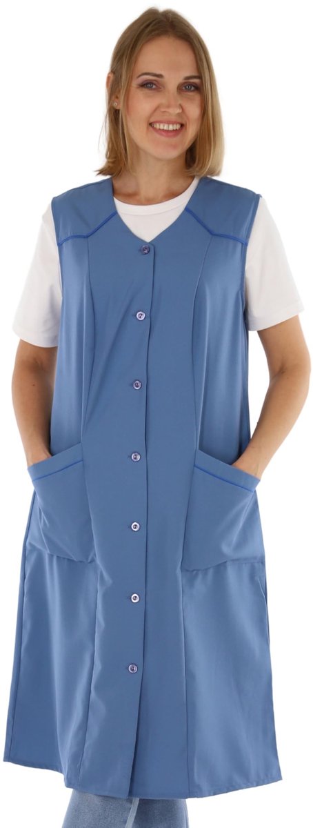 Omgoods - Dames Kookschort met Knopen - Eenvoudig, Casual, Nautical Blue