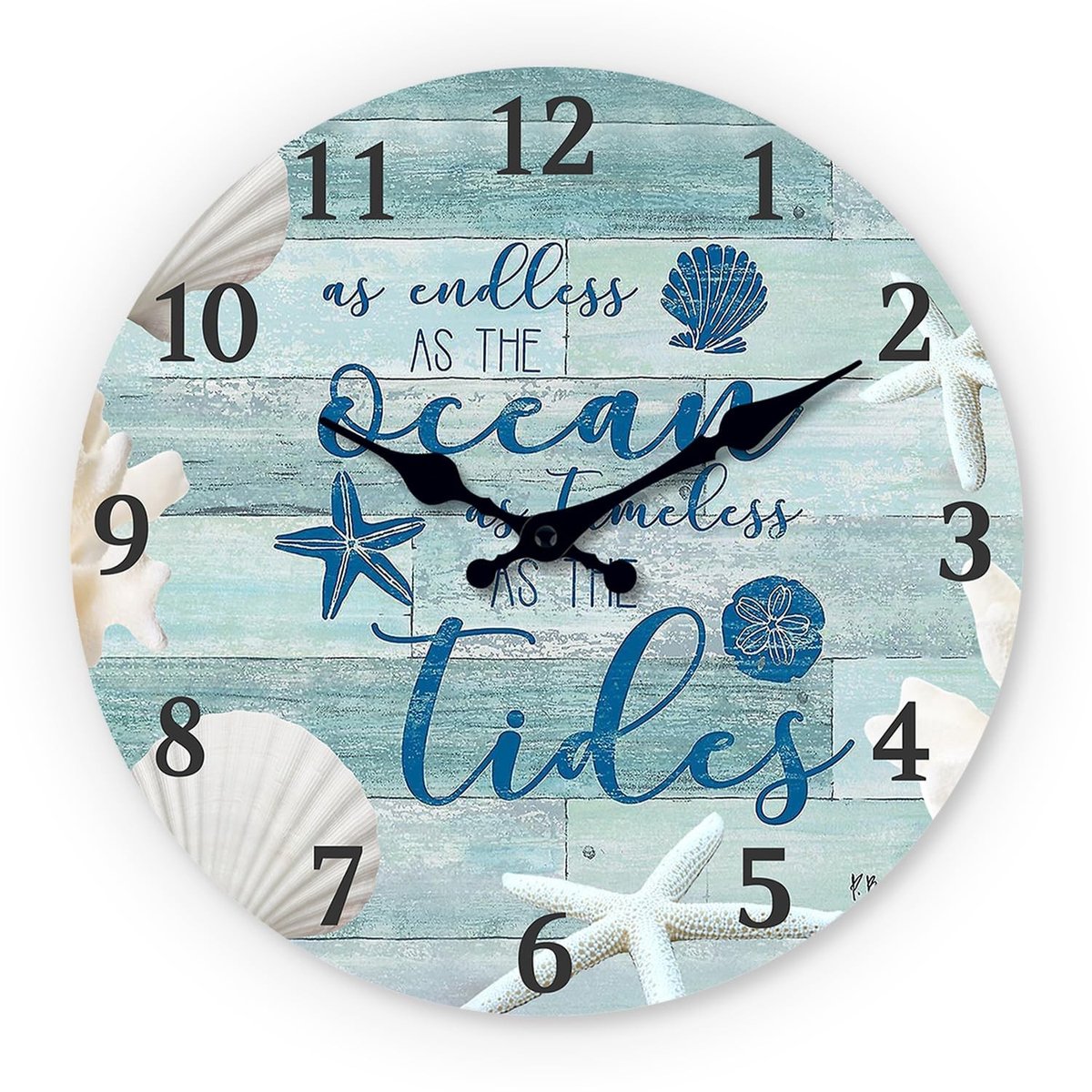 Omgoods - Geruisloze Nautische Wandklok 25,4 cm - Decoratie voor Keuken en Woonkamer