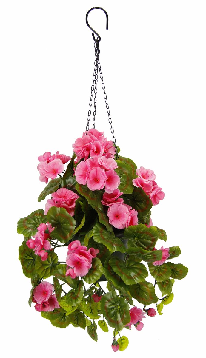 Omgoods - Kunststof Hangende Geraniums in Pot voor Binnen- en Buitendecoratie