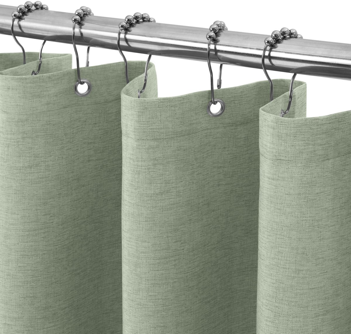 Omgoods - Douchegordijn Met Linnenstructuur Saliegroen 122 x 182 cm