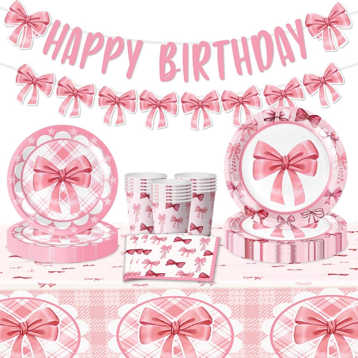 Omgoods - Roze Verjaardagsdecoratie voor Meisjes, Compleet Feestpakket