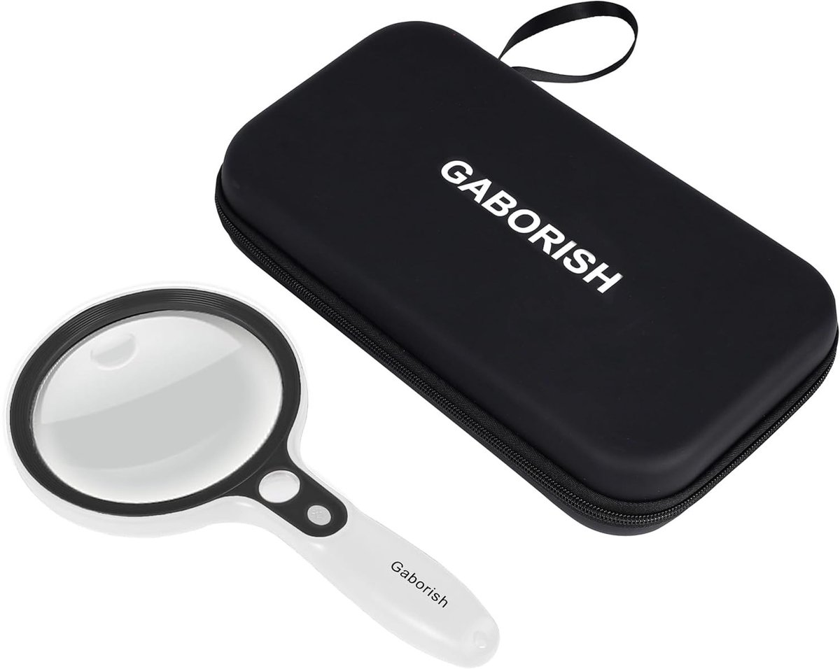 Omgoods - Vergrootglas met 37 LED-lampen en Opbergtas - Ideaal voor Lezen en Hobby's