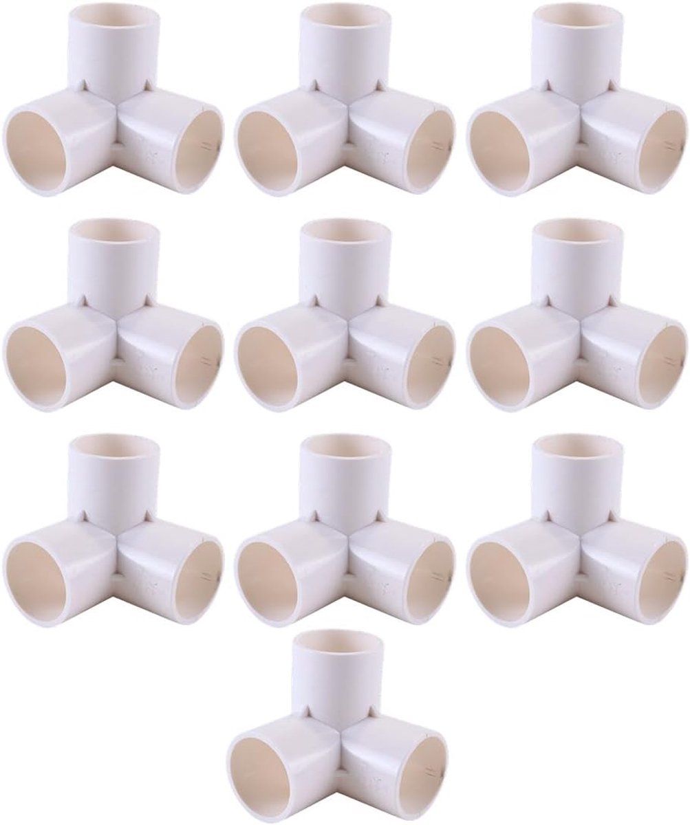 10 PCS pvc-de Verbinding van de Driewegwaterpijp, de Plastic Schakelaar van de Pijphoek van pvc voor Kas Kader, 32mm Binnendiameter