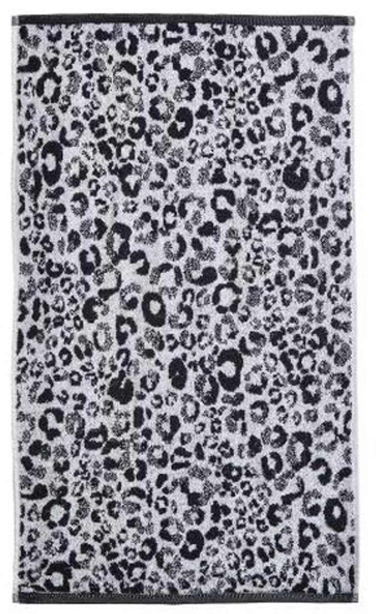 Omgoods - Zwarte Dierprint Badhanddoek (70 x 130 cm) - 100% Katoen - Modebewuste Badaccessoire