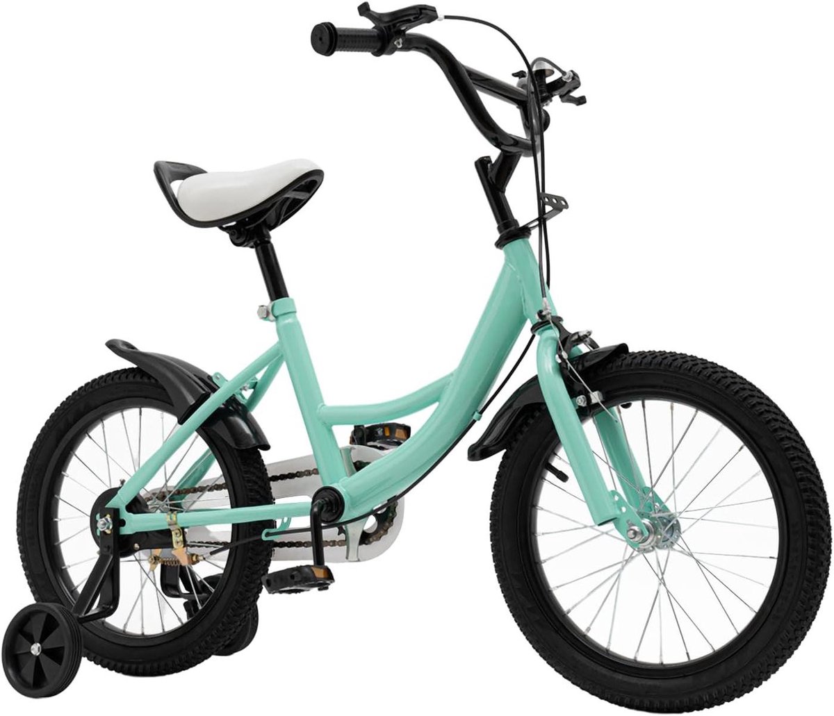 Kinderfiets sfiets sfiets Veilig Leren Fietsen Lichtgewicht Koolstofstaal Frame 16 inch Groen