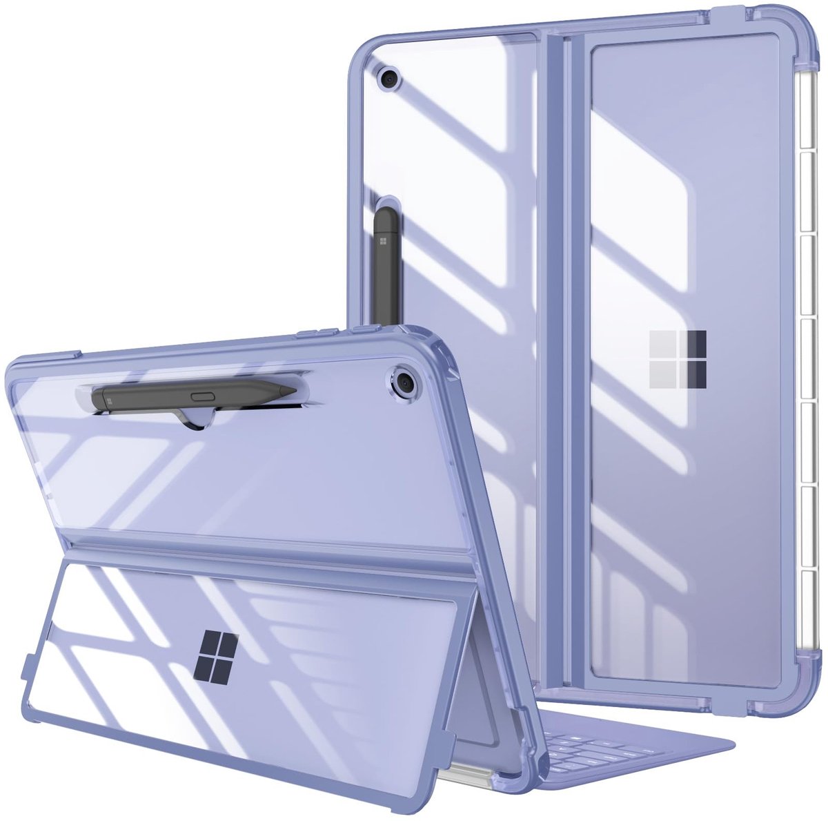 Omgoods - Shockproof Folio Case voor Microsoft Surface Pro 12 inch 2025 - Transparante Achterkant met Type Cover Compatibiliteit