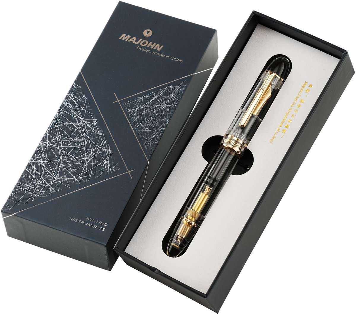 Omgoods - Transparante Acryl Vulpen met Medium Nib en Grote Capaciteit