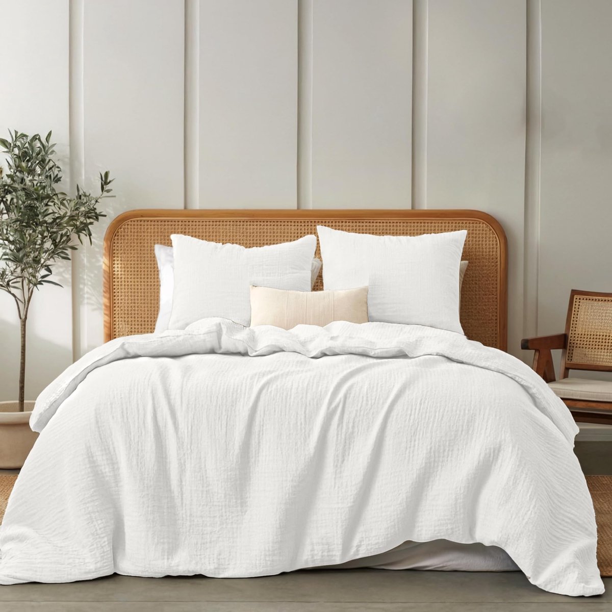 Omgoods - Katoenen Mesh Duvet Cover Set 220 x 240 cm met 2 Kussenslopen