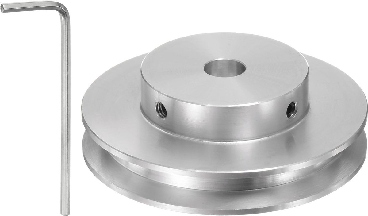 Omgoods - Single Groove Belt Pulley 7mm met 60mm Buitendiameter - Aluminiumlegering