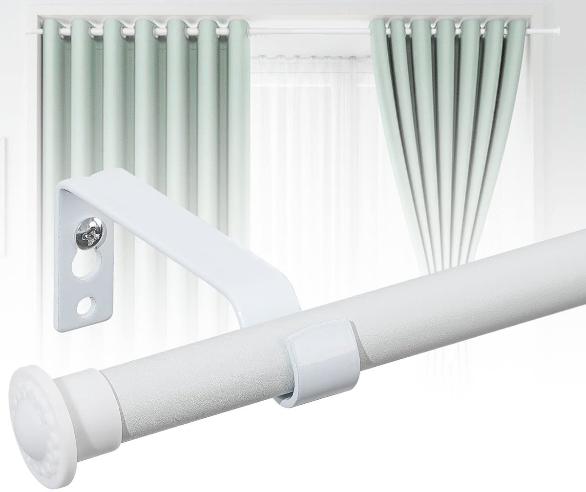 Omgoods - Matte Witte Gordijnroede 16mm met Verstelbare Beugels 30-332cm