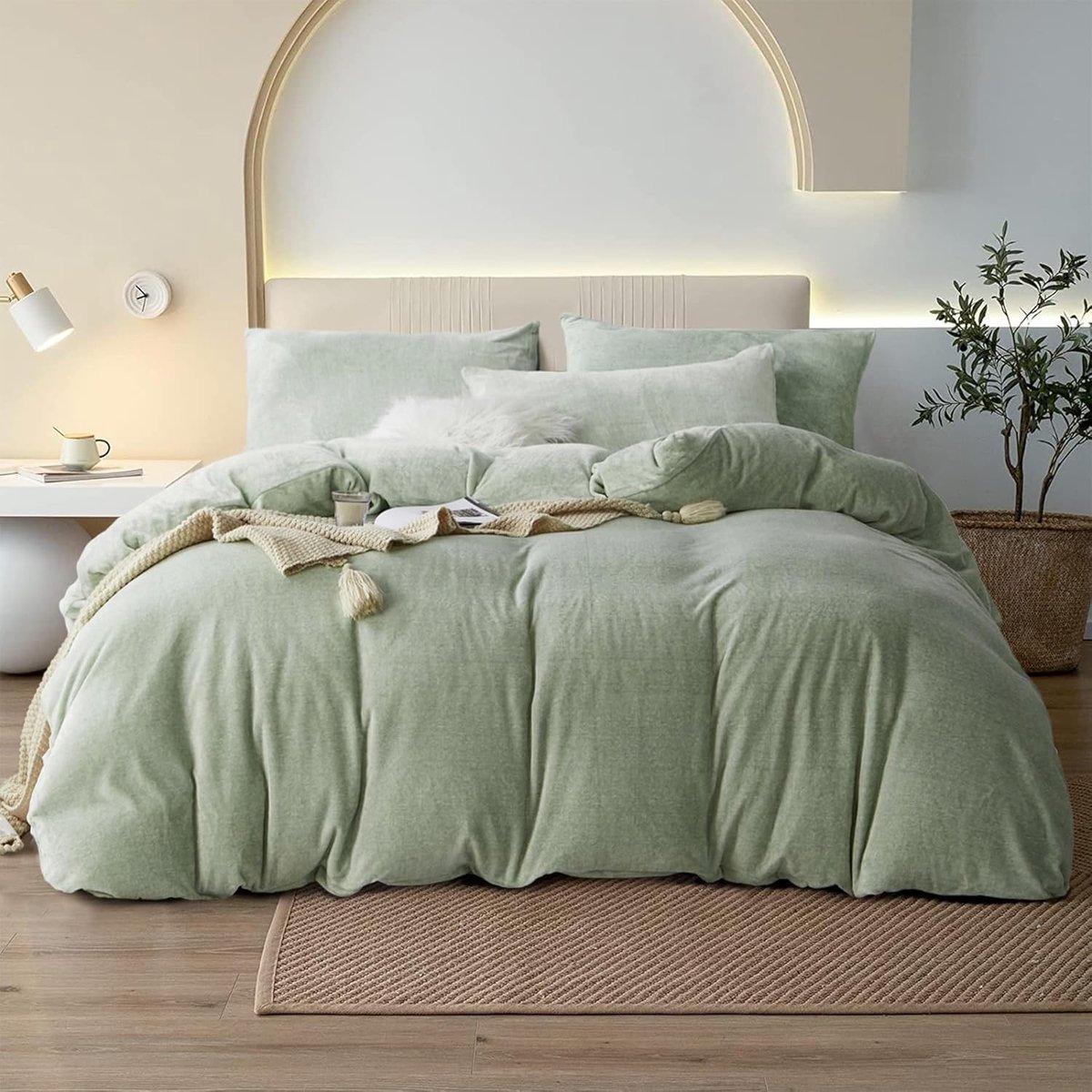 Zacht en Warm Winter Bedlinnen Set 220 x 240 cm, Pluche Duvet Dekbedovertrek met Rits en 2 Kussenslopen 80 x 80 cm, Ideaal voor Koude Nachten en Comfortabel Slapen