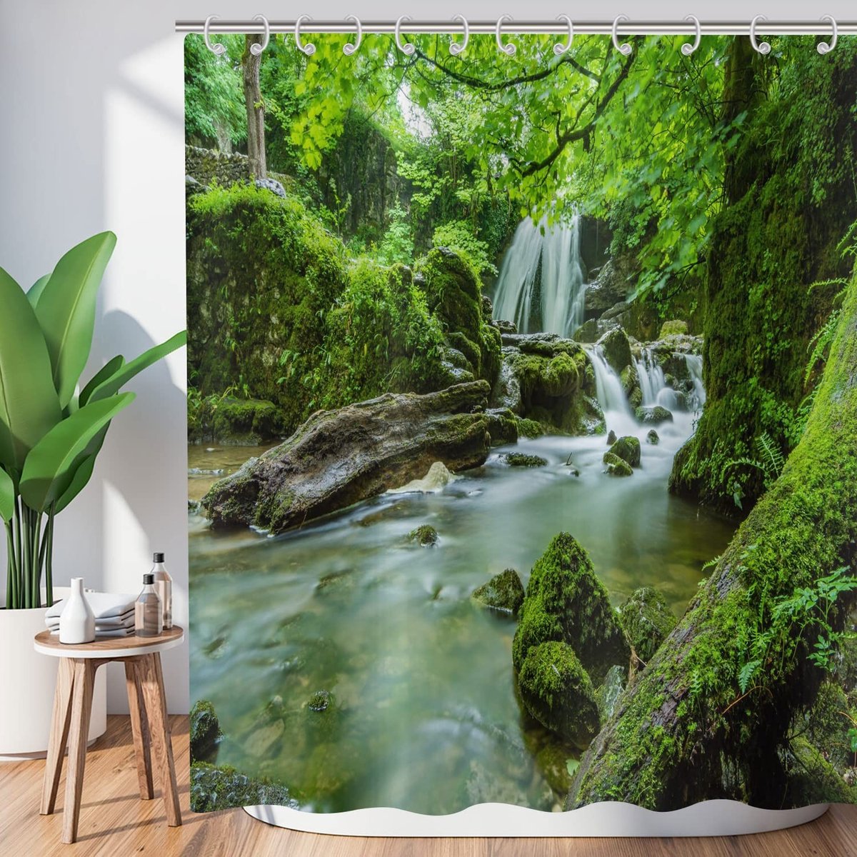 Omgoods - Tropisch Douchegordijn 180x180 cm met Jungle Motief