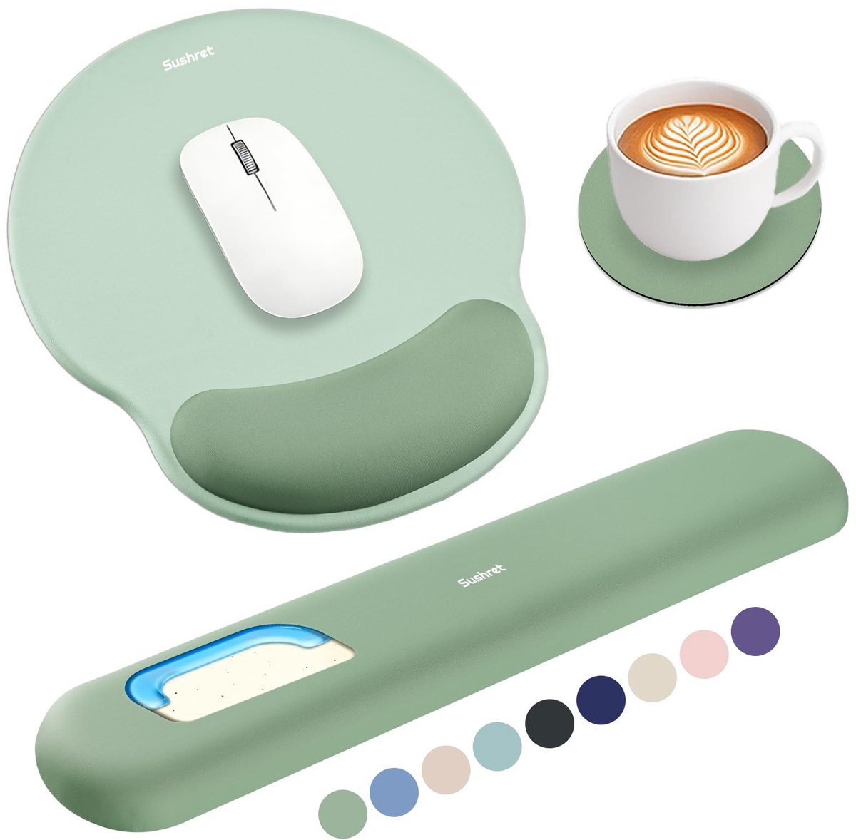 Omgoods - Ergonomische Muismat en Polssteun Set - 3-in-1 Geheugenschuim