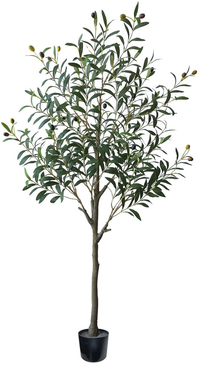 Omgoods - 150 cm Kunstmatige Olijfboom - Elegante Kunstplant voor Woonkamer en Evenementen