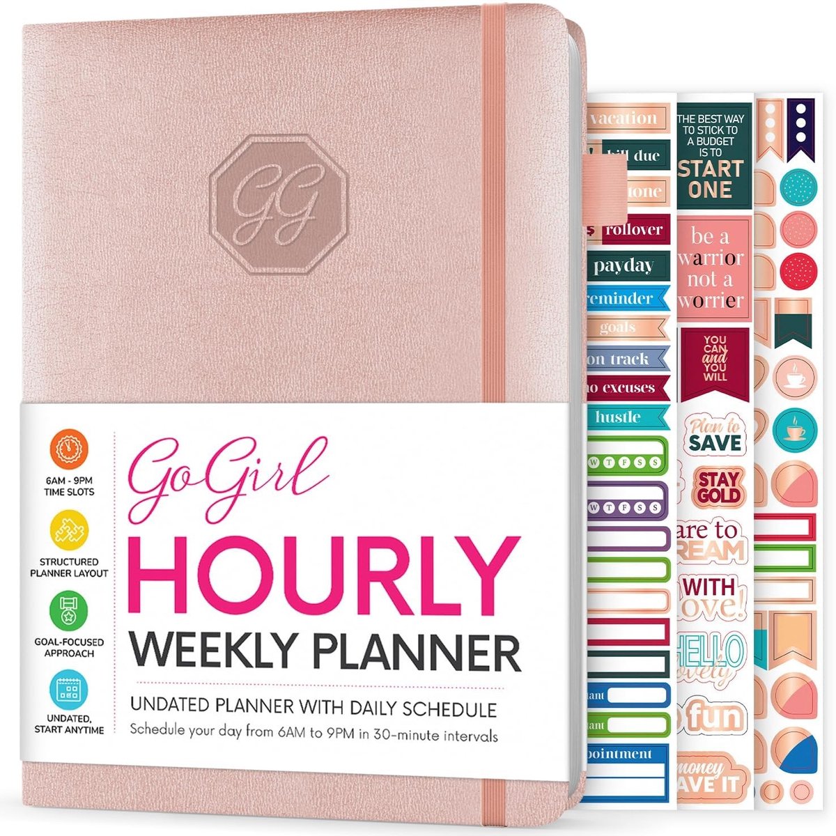Omgoods - Weekly Planner - A5 Planner met Tijdslots voor Productiviteit - Roze Goud