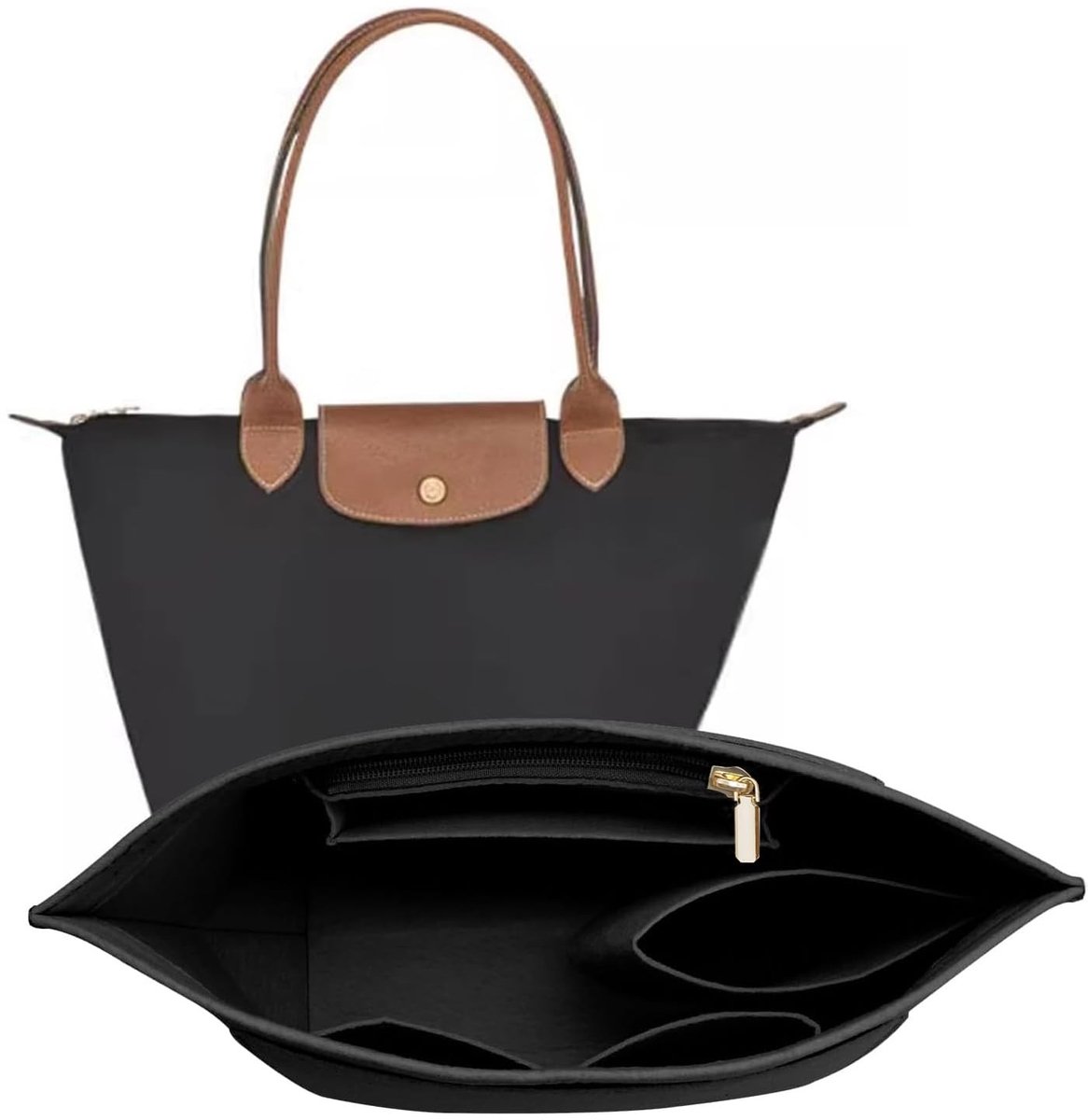 Omgoods - Tas Organizer Insert voor Handbag - Gevoerd voor Longchamp Le Pliage