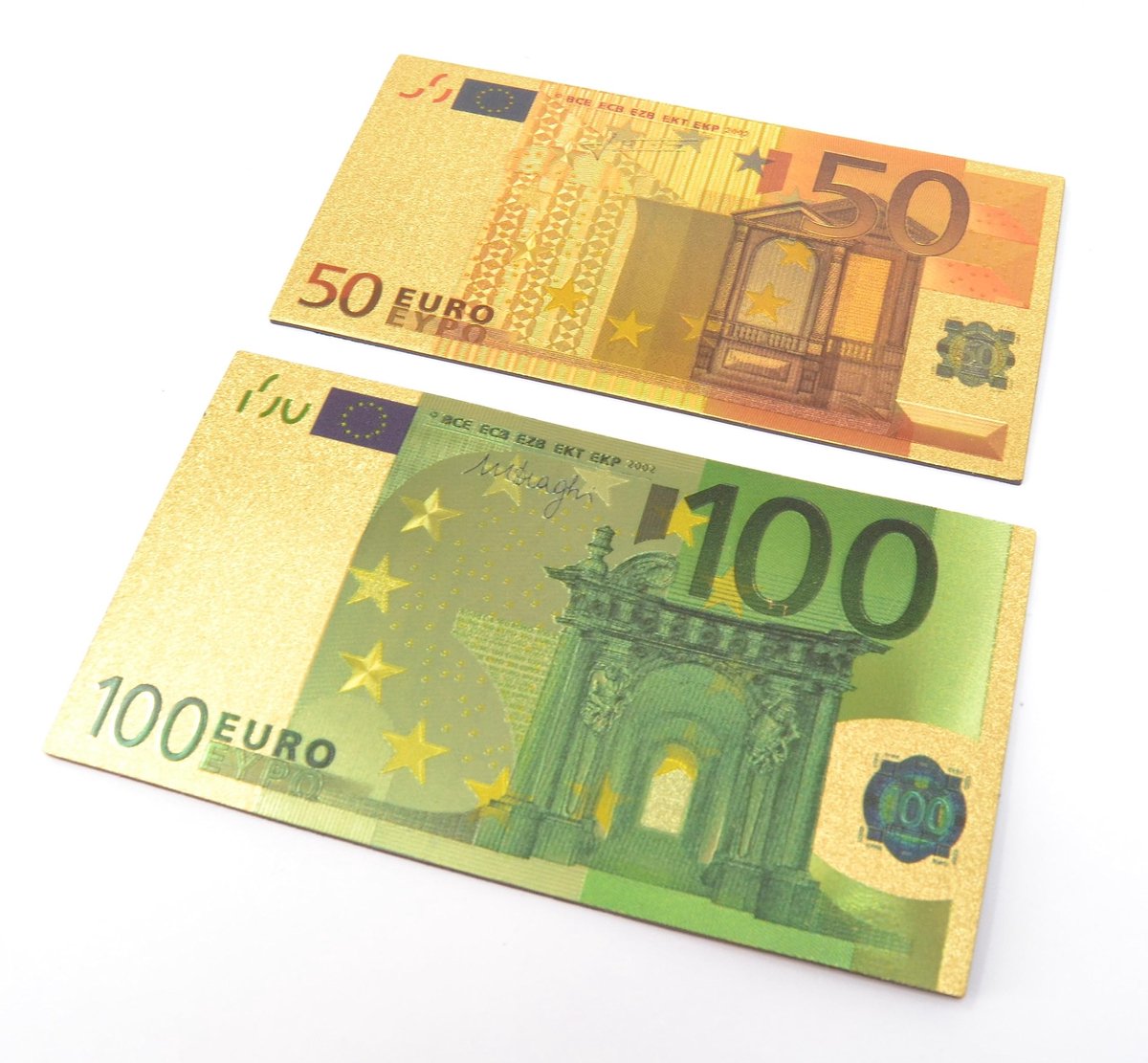 Omgoods - 2 x Fridge Magnets 100 en 50 cm - Verzameling van Munt en Bankbiljet Ontwerpen