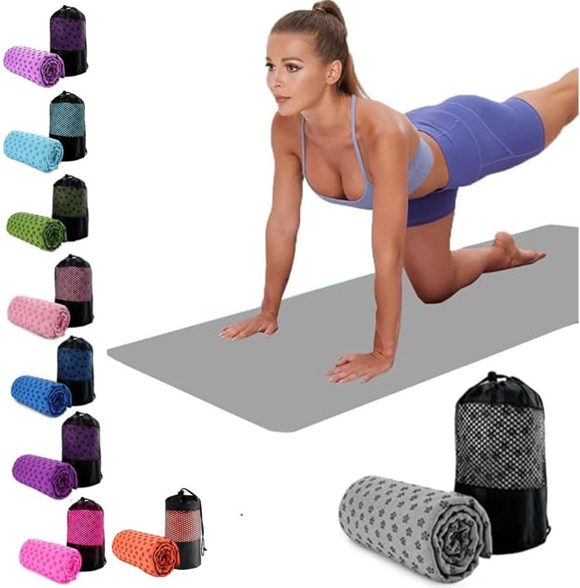 Omgoods - Microvezel Yoga Handdoek met Antislip en Draagtas