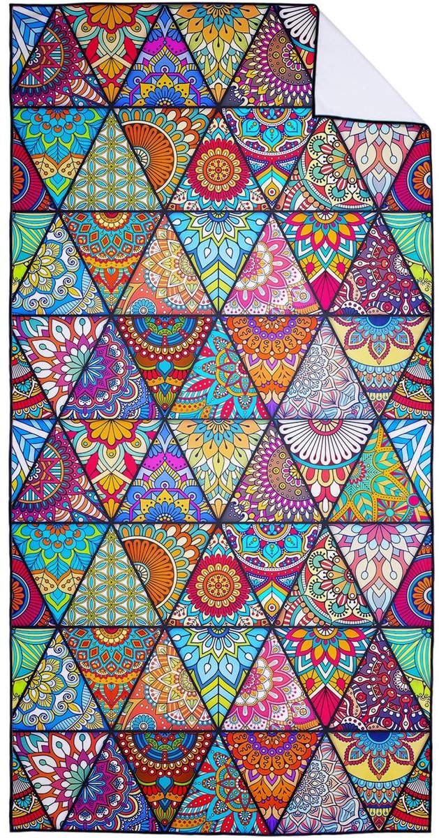 Omgoods - Grote Sneldrogende Strandhanddoek 90 x 180 cm met Geometrisch Patroon