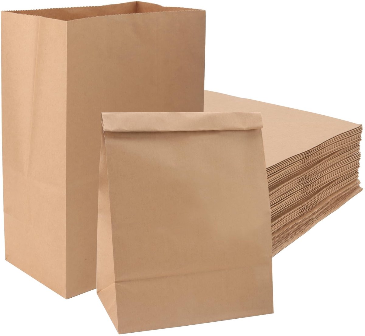 Omgoods - 100 Pack Grote Bruine Papieren Tassen - 30 x 20 x 12.5 cm voor Feestjes en Cadeaus