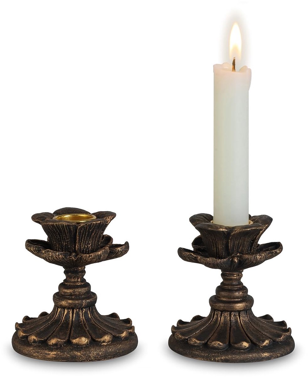 Omgoods - Vintage Kaarsenhouders - Lotus Bloem Design, 2 Stuks