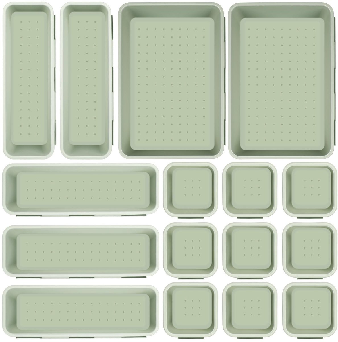 Omgoods - Lade Organizer Set - 16 Delige Insteekdozen voor Keuken en Bureau