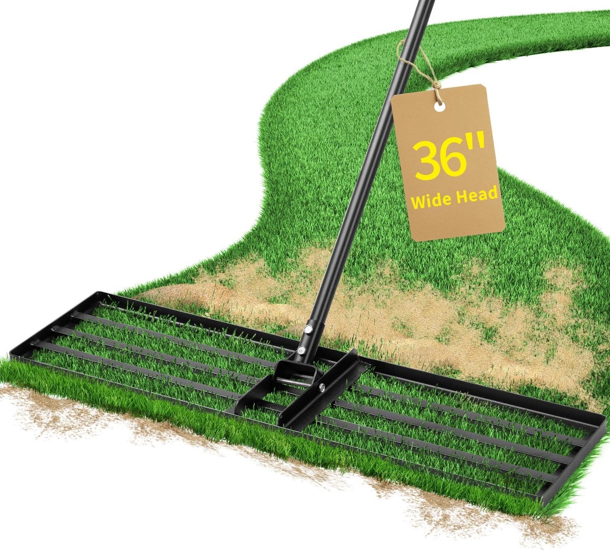 Omgoods - Lawn Leveling Rake voor Efficiënte Bodemverdeling in Uw Tuin