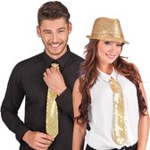 Boland - Stropdas Spangles goud Goud - Volwassenen - Unisex - - Glitter and Glamour