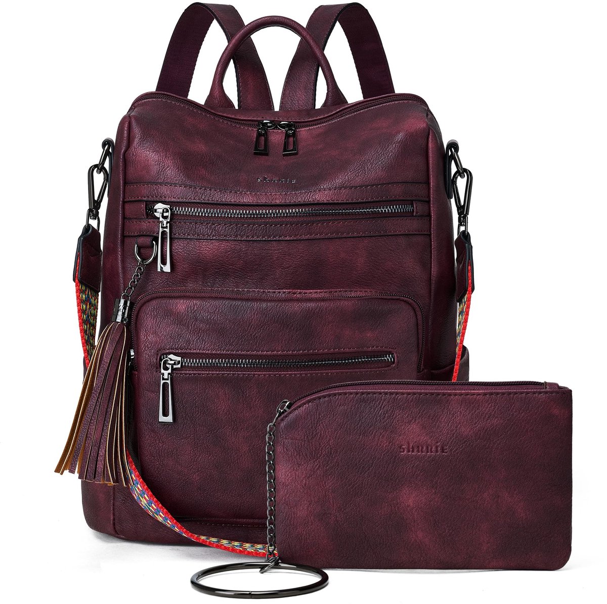 Omgoods - Vrouwen Faux Leer Rugzak Wallet - Designer Reistas en Schoudertas