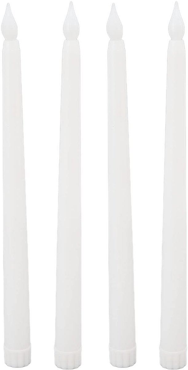 Omgoods - 4 Stuks LED Kaarsen - Vlamloze Conische Kaarsen voor Decoratie