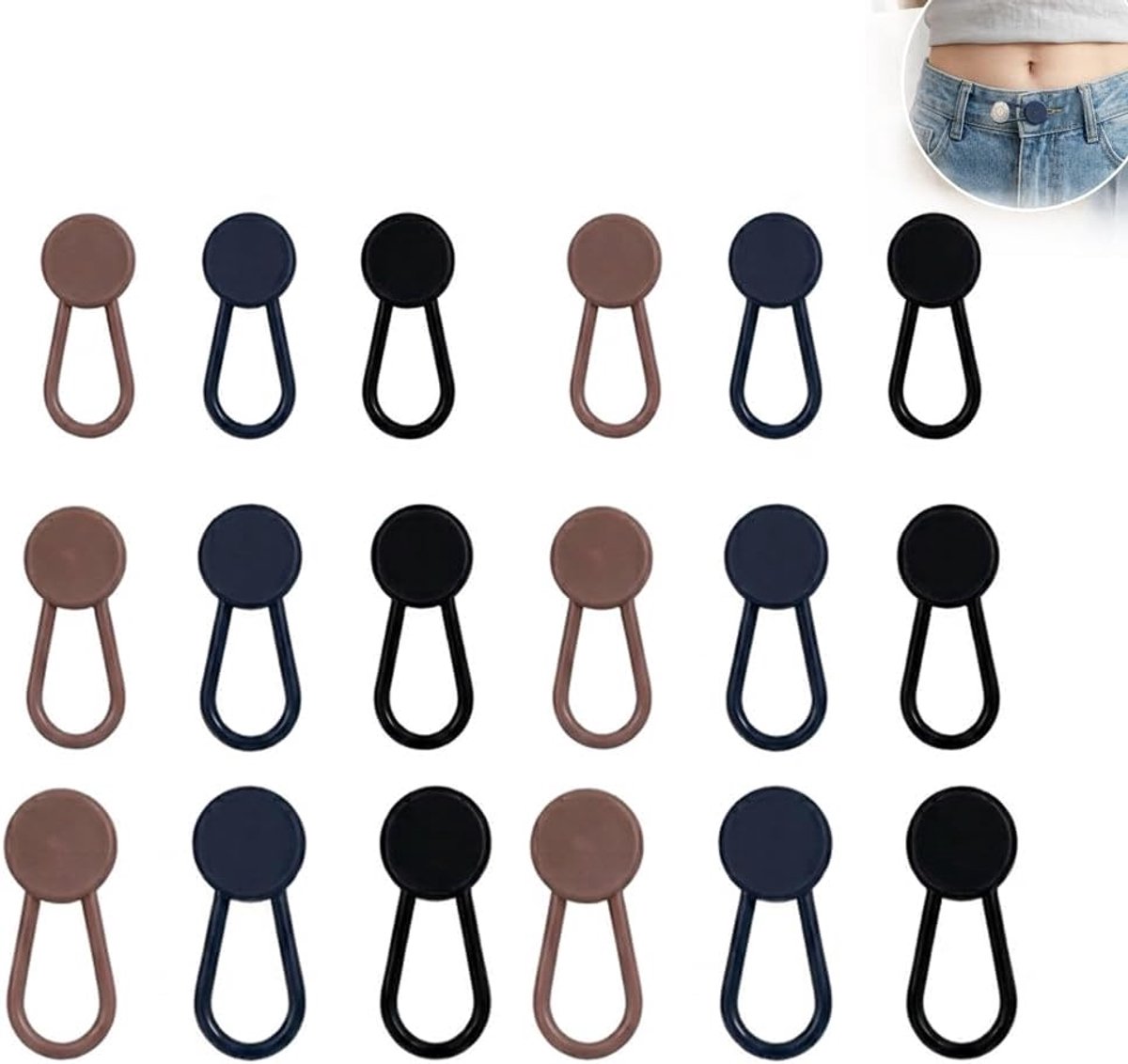 Knopen, naadloos, afneembare riemverlenging voor jeans en broeken, comfortabele pasvorm voor mannen en vrouwen, dagelijks gebruik en reizen