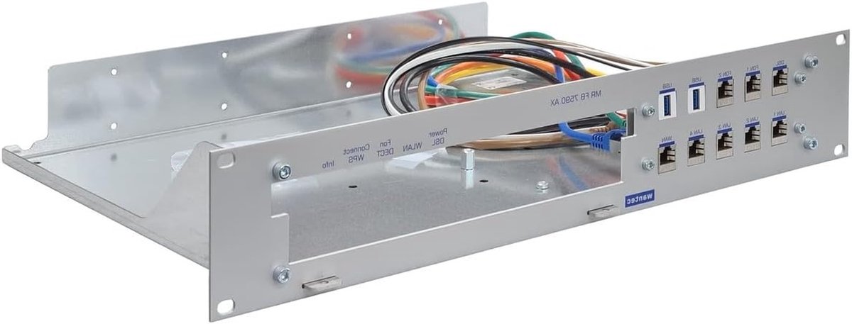 19 inch Rack Mount Kit - Serverkast Adapter - Netwerkapparatuur Monteren - Voorbereide Bedrading - 2U Hoog - Zilver