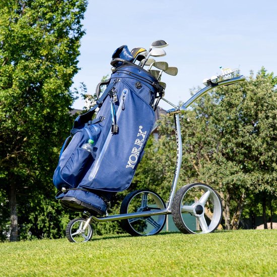 Golf Trolley - Golftrolley Pushwagen - Golfen Ondersteunen - Roestvrij Staal Frame - 65 x 35 x 18 cm - Zilver — afbeelding 2