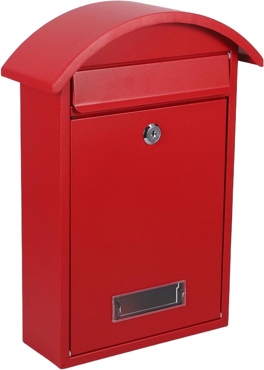 Afsluitbare Brievenbus - Brievenbus met Slot - Post Veilig Ontvangen - Weerbestendig IJzer - 36x25.5x10 cm - Rood