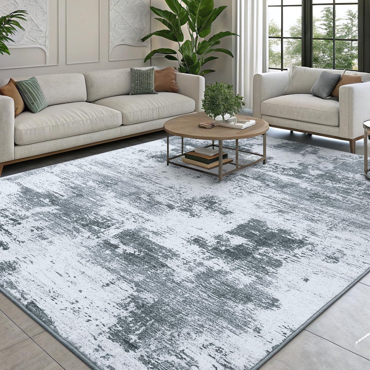 Dailygoods- Vloerkleed 120x160 cm - Moderne Abstracte Tapijt - Antislip - Laagpolig - Duurzaam Kunstwollen Tapijt - Vlekbestendig