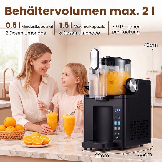 COSTWAY Slush-machine, 1,5 liter, geen ijs nodig, slush-ijsmachine met led-touch-bediening, 4 modi en zelfreiniging, voor slush, softijs, frappés en frozen cocktails van Costway — afbeelding 2