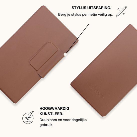 Lunso ReMarkable Paper Pro Move Slim magnetisch sleepcover PU leer hoes - Bruin van Lunso — afbeelding 4