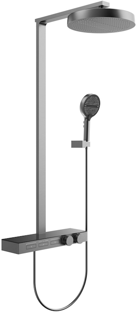 LINEA UNO - Parro - Gun metal - Piano button - Doucheset opbouw - - 201395