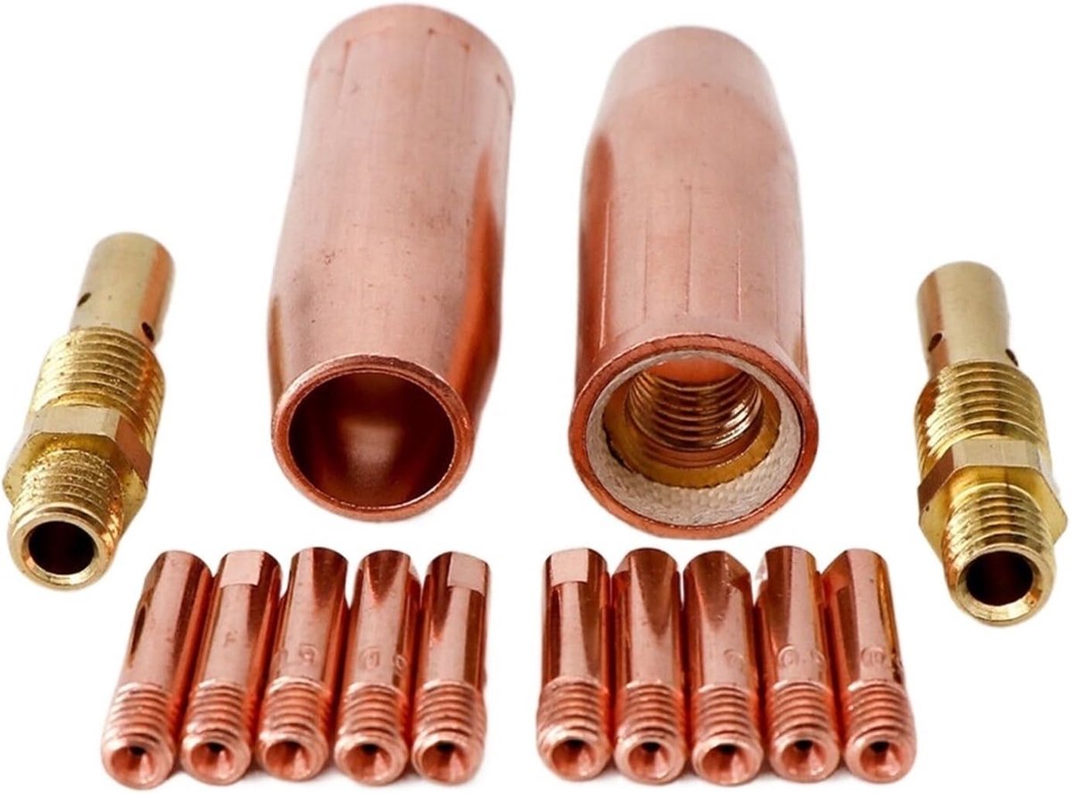 MIG Lasmondstukken Set - Lassoldeeronderdelen - MIG Lassen - Hoge Kwaliteit Materiaal - 0.035 Inch - Zilver