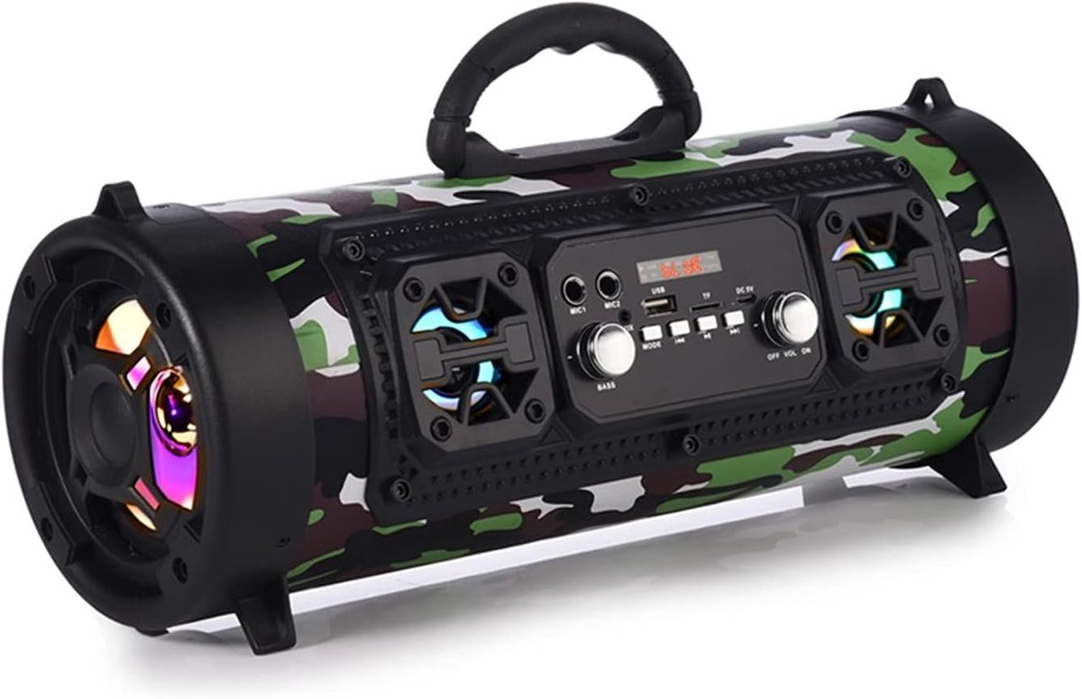 Draagbare Bluetooth Luidspreker - Soundbar Muziekbox - Muziek Luisteren - 360 Graden Geluid - 377 mm - Camouflage