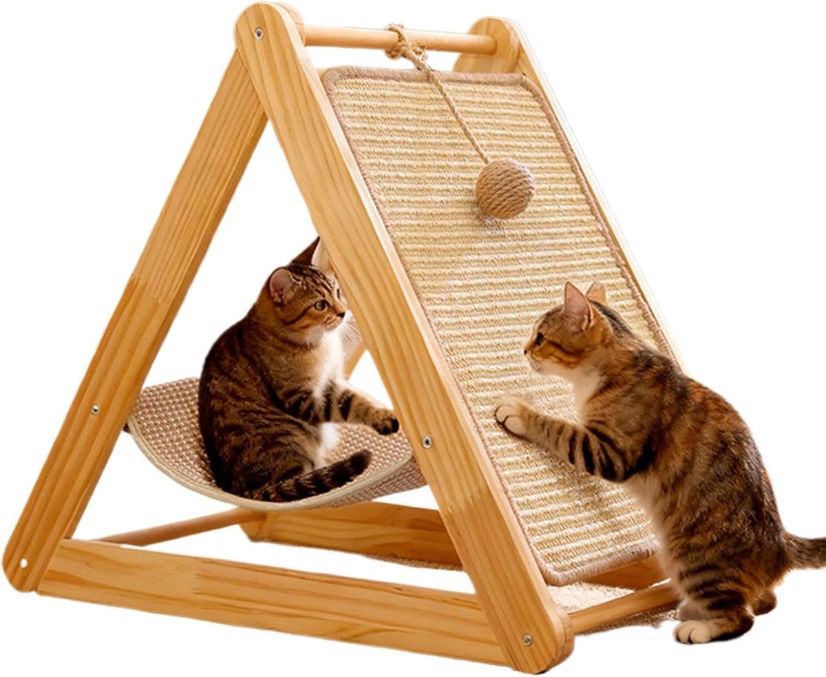 Krabplank voor katten - Kattenkrabmeubel Speelgoed - Kattenentertainment - Kantelvrij Ontwerp - 59x20x9 cm - Niet gespecificeerd