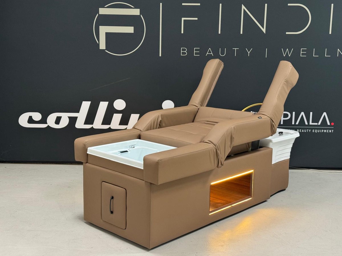Collini YUMI Japanse Headspa Behandelbank | Luxe Elektrisch Verstelbare HeadSpa met Stomer & Voetenbad