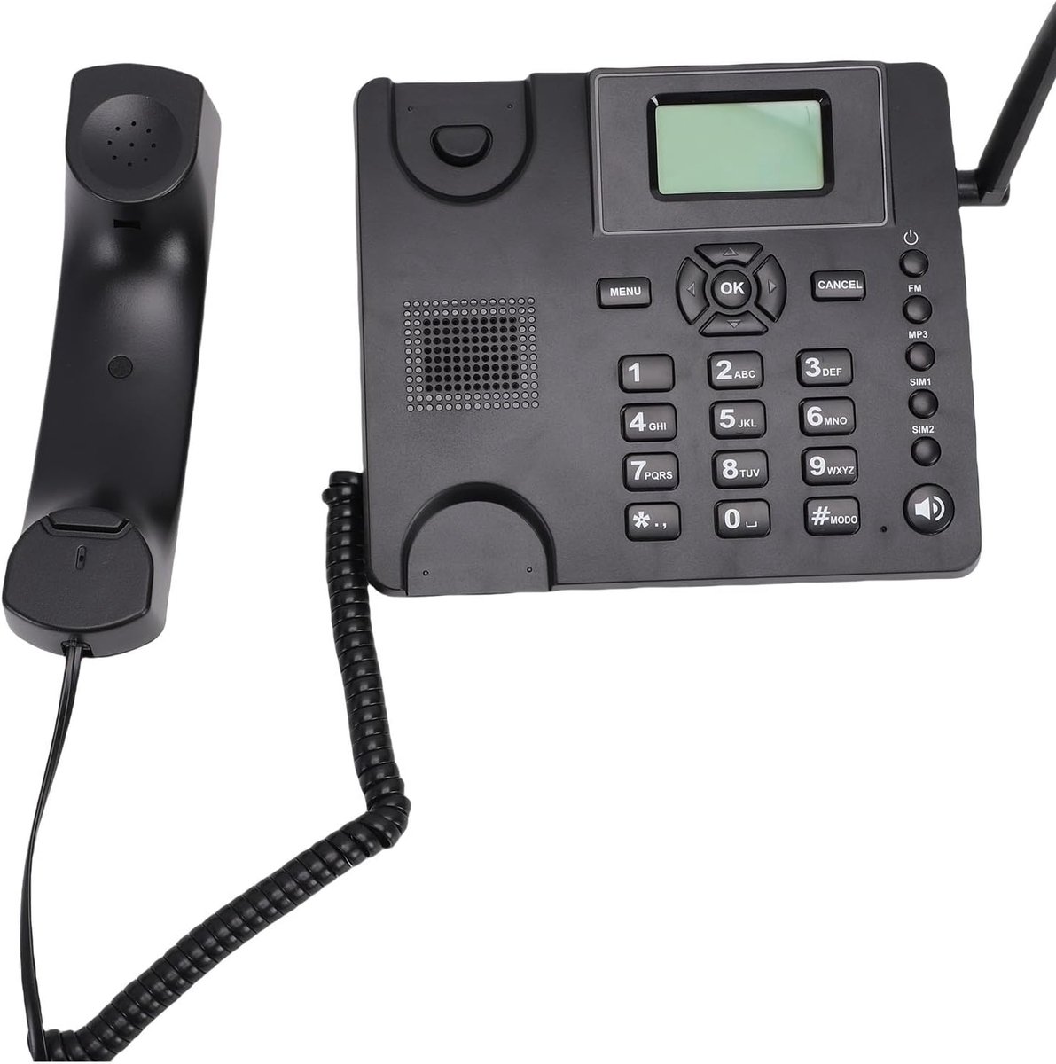 Draadloze Vaste Telefoon - GSM Bureau - Thuiswerken Bellen - Dubbele SIM - 1200 mAh Batterij - Zwart