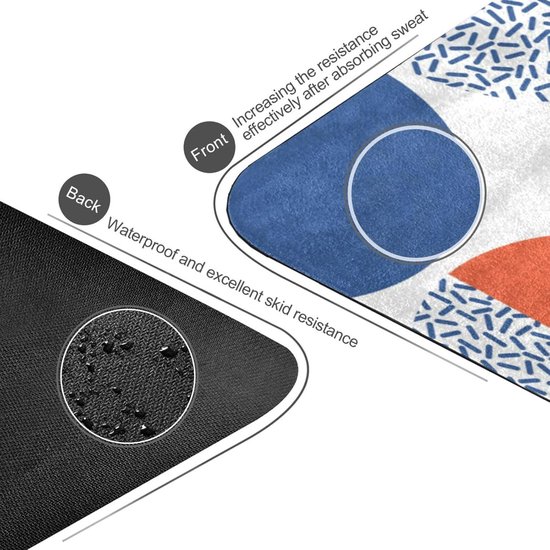 Yogamat met Tas - Fitness Mat - Thuis Sporten - Natuurlijk Rubber - 180x66 cm - Geometrisch Wit van Yogamat — afbeelding 2