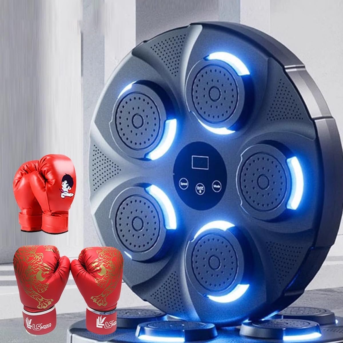 Smart Muziek Boksmachine - Bokswand Target - Thuis Workout - Met LED Verlichting - USB Opladen - Wit