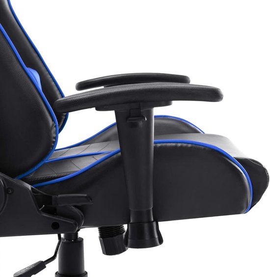 Gamingstoel - Bureaustoel computerstoel - Comfortabel gamen - Hoge rugleuning - Senza poggiapiedi - Zwart en blauw — afbeelding 3
